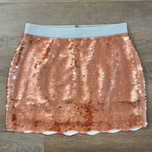 BCBGMaxazria Sequinced Skirt Aprictmstc Orange Size Small